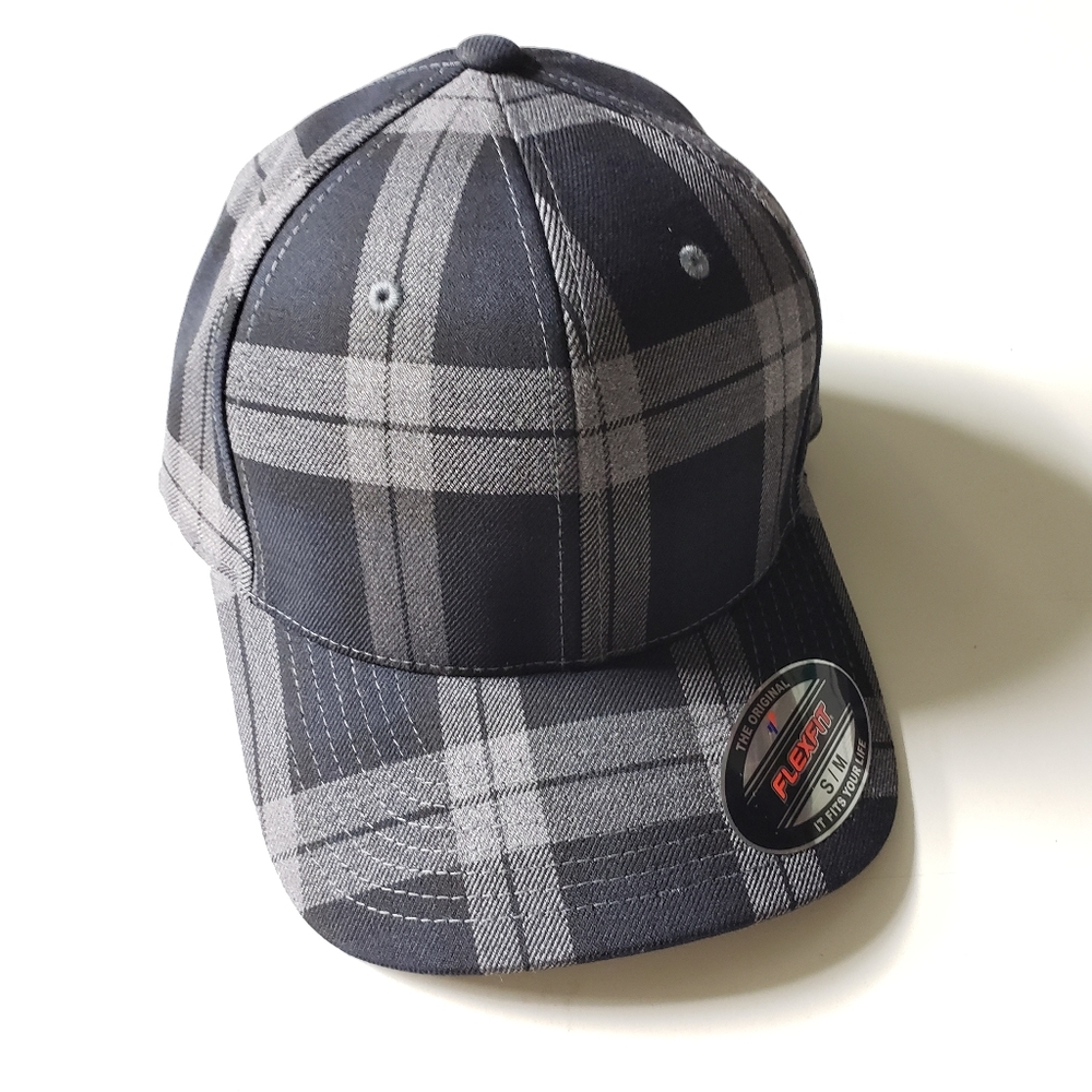 Flexfit Tartan Plaid Cap - Black Gray